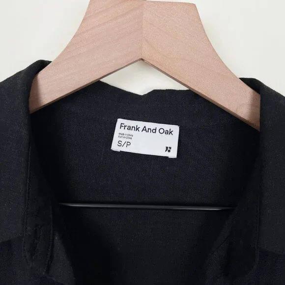 Frank And Oak Midi Linen Commuter Dress Button Down Oversized Shirt Relaxed Fit - Picture 7 of 15